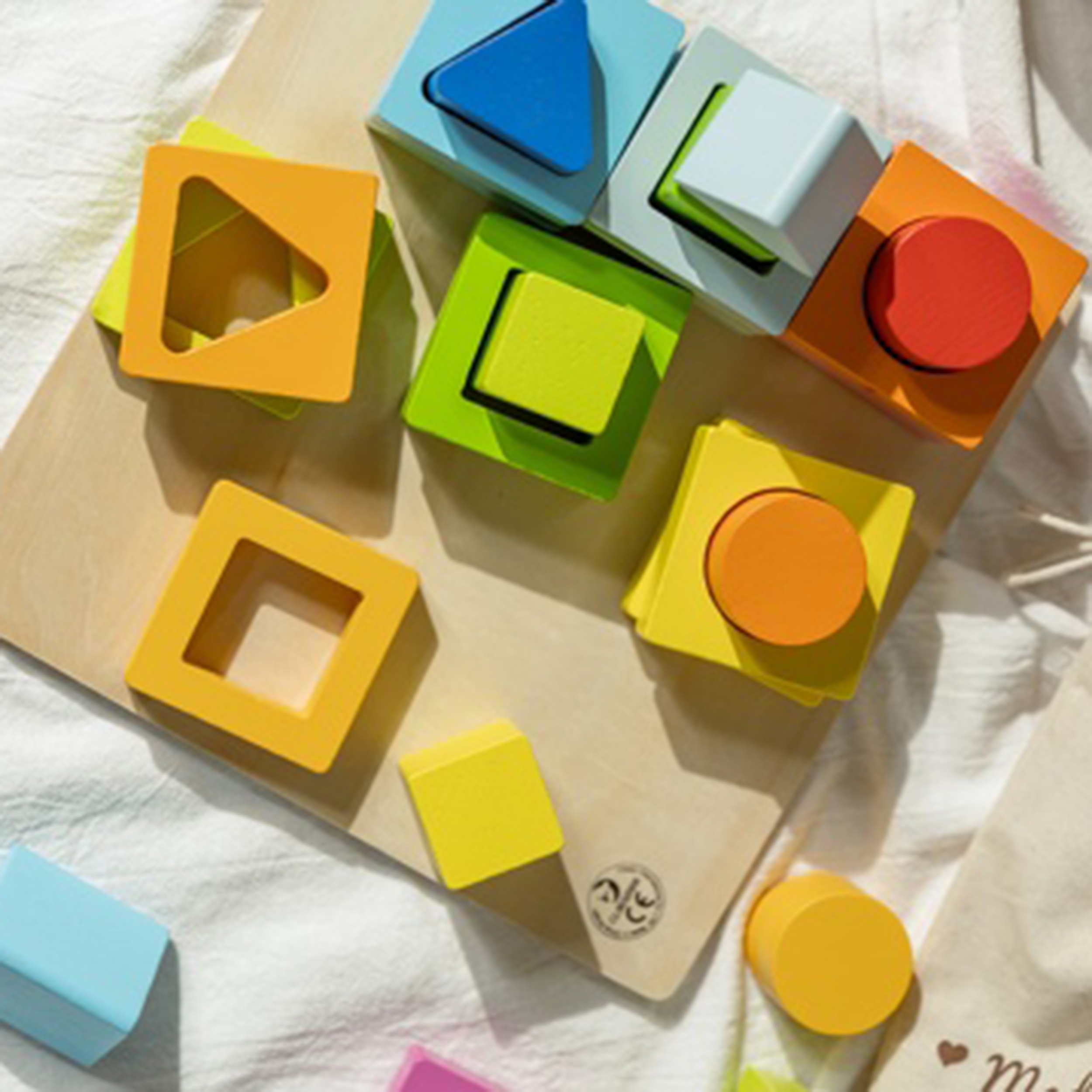 Układanka nauka kształtów i liczenia 5w1 domino sorter montessori 28 el.