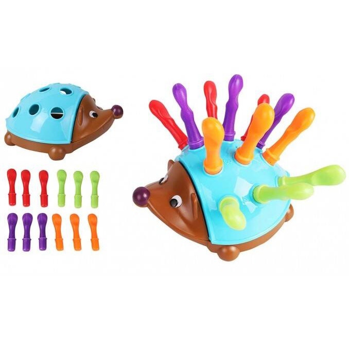 Gra zręcznościowa jeżyk sorter montessori nauka liczb i kolorów 4w1