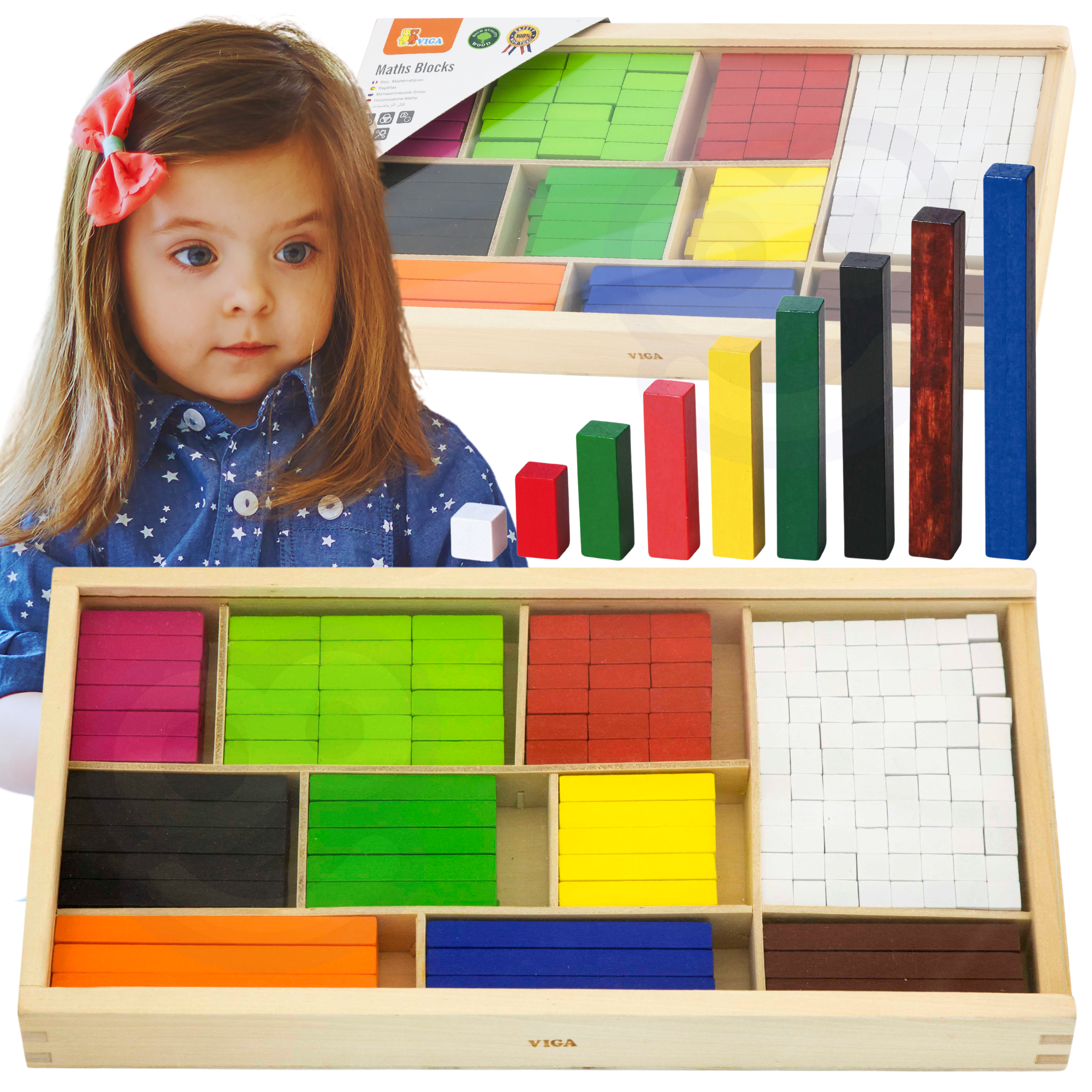 Drewniane patyczki edukacyjne matematyczne klocki cuisenaire'a