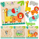 Tooky Toy Drewniane Puzzle Wielowarstwowe Tablica Zwierzątka Leśne 7 el.