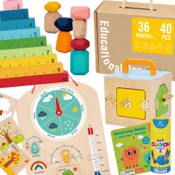 Tooky Toy Edukacyjne Pudełko dla Dzieci z 6w1 od 3 Lat
