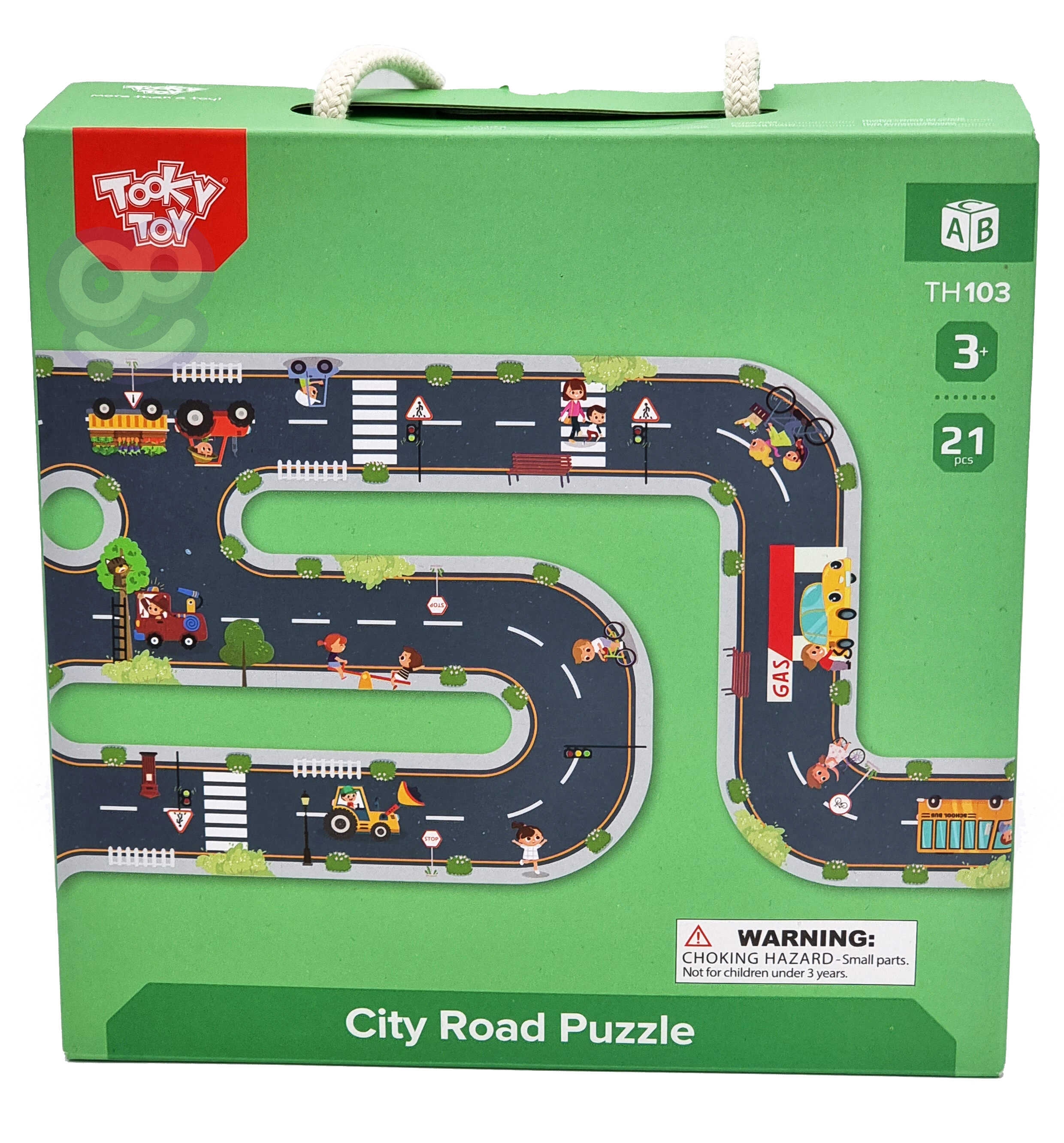 Droga autostrada puzzle + pojazdy samochody znaki drogowe