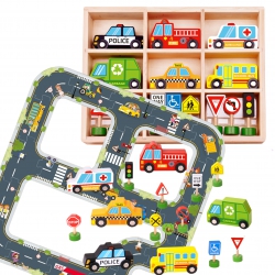 TOOKY TOY Road Highway Puzzle + Vehicles Cars Road Signs