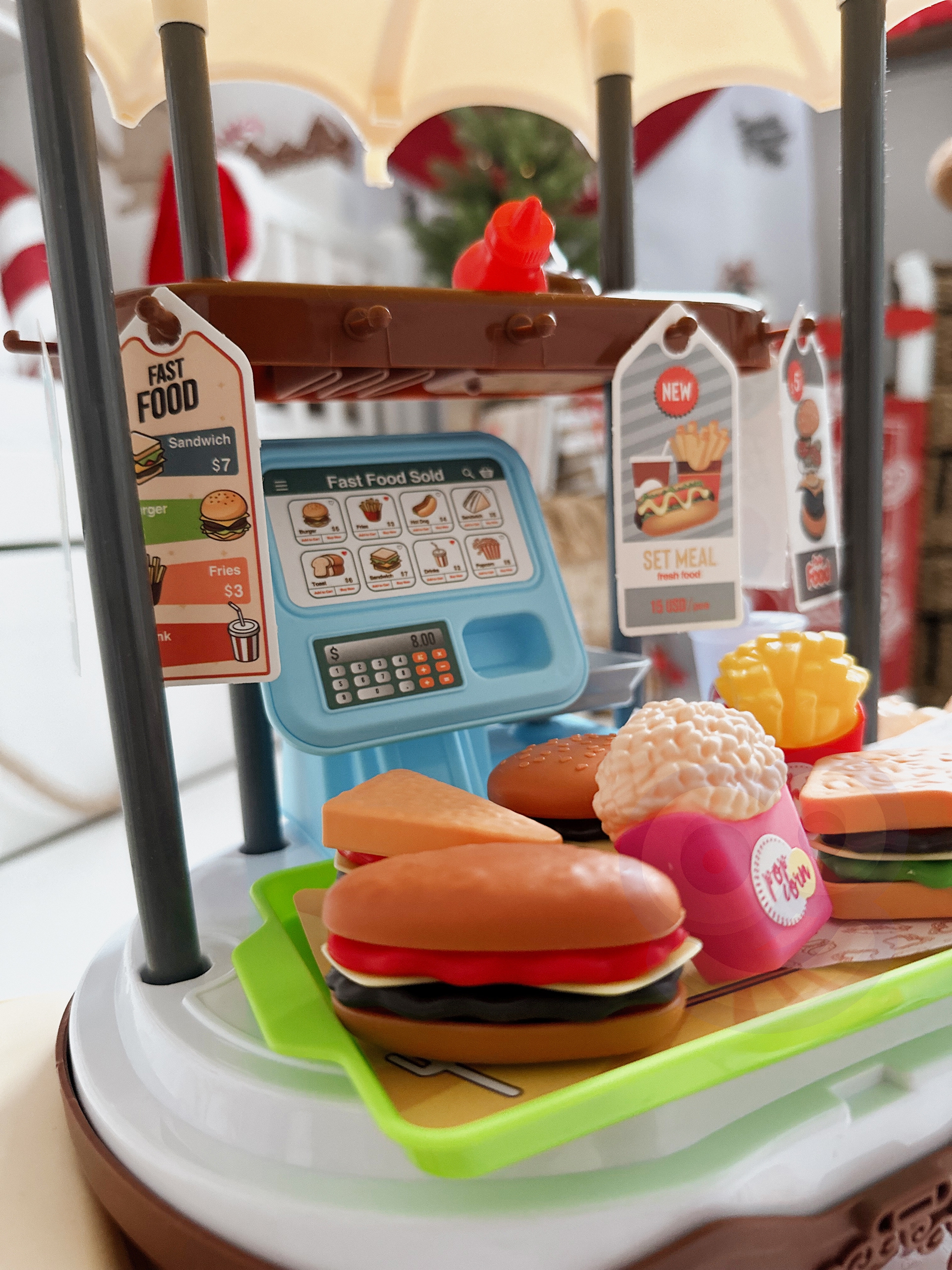 Sklep fast food na kółkach wózek walizka 59 akc. 4w1