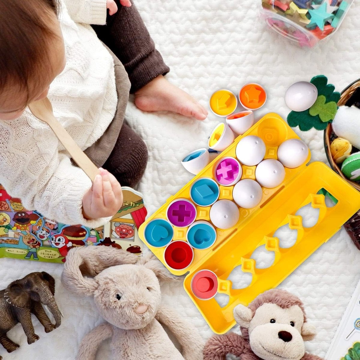 Układanka jajka montessori - dopasuj kształty i kolory