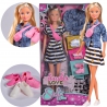 Simba Steffi Doll in Fashionable Urban Style with Sneakers 3 Pairs