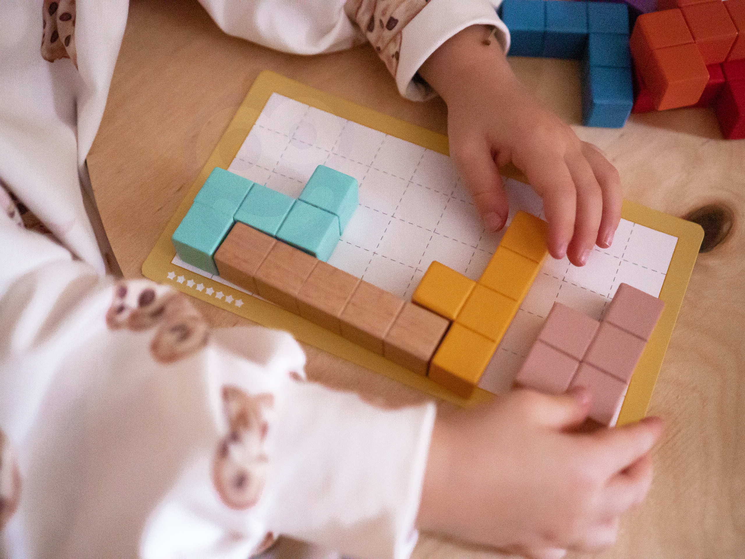 Układanka klocki tetris 10 poziomów trudności 22 el.