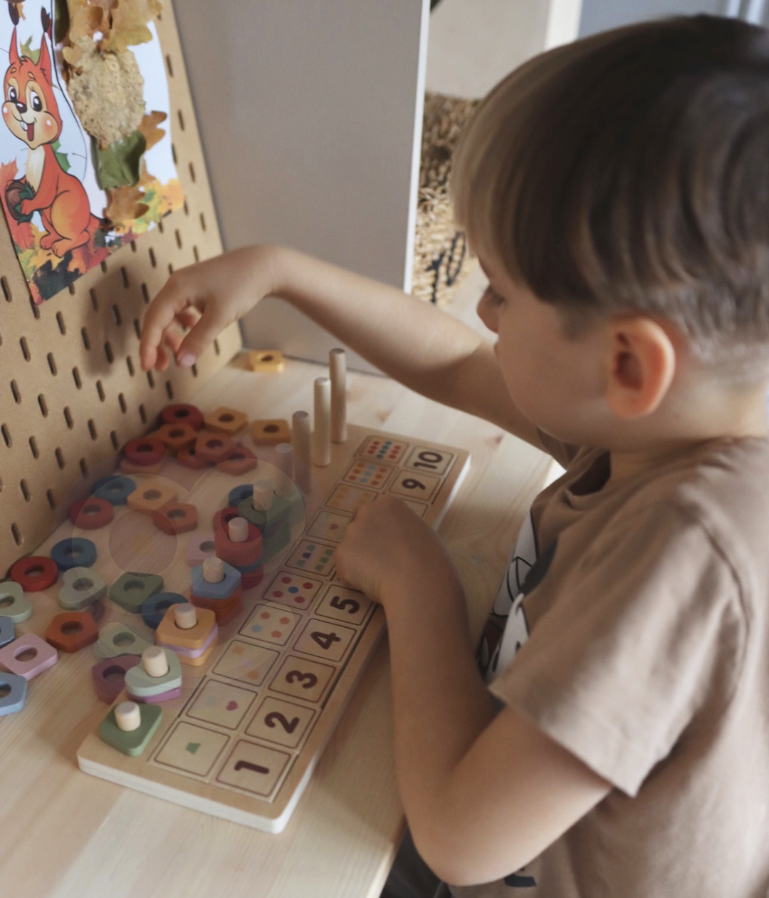 VIGA PolarB Drewniane Liczydło Sorter Nauka Liczb Montessori