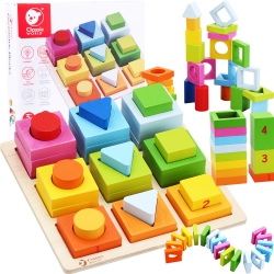 CLASSIC WORLD Learning Shapes and Counting Jigsaw Puzzle 5in1 Domino Sorter MONTESSORI 28 el.