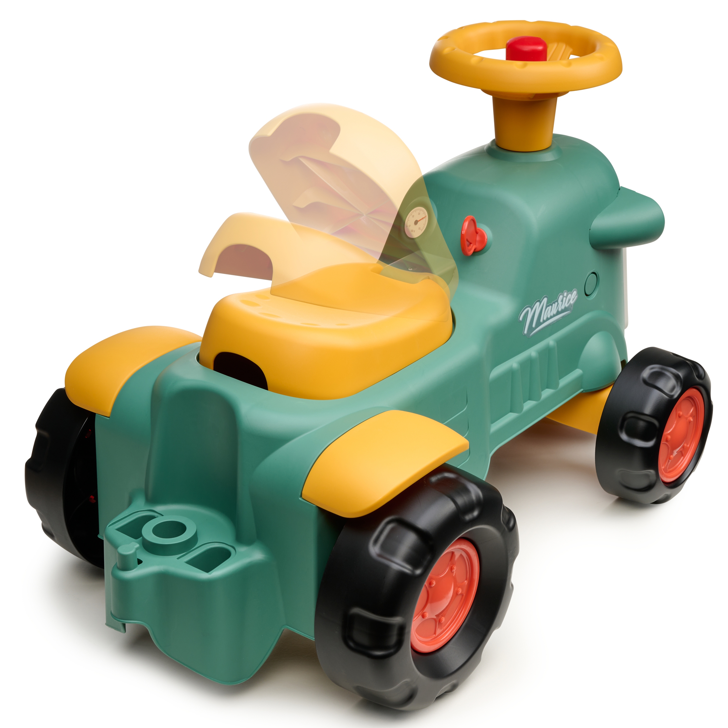 Traktorek baby maurice zielony vintage z przyczepką od 1 roku