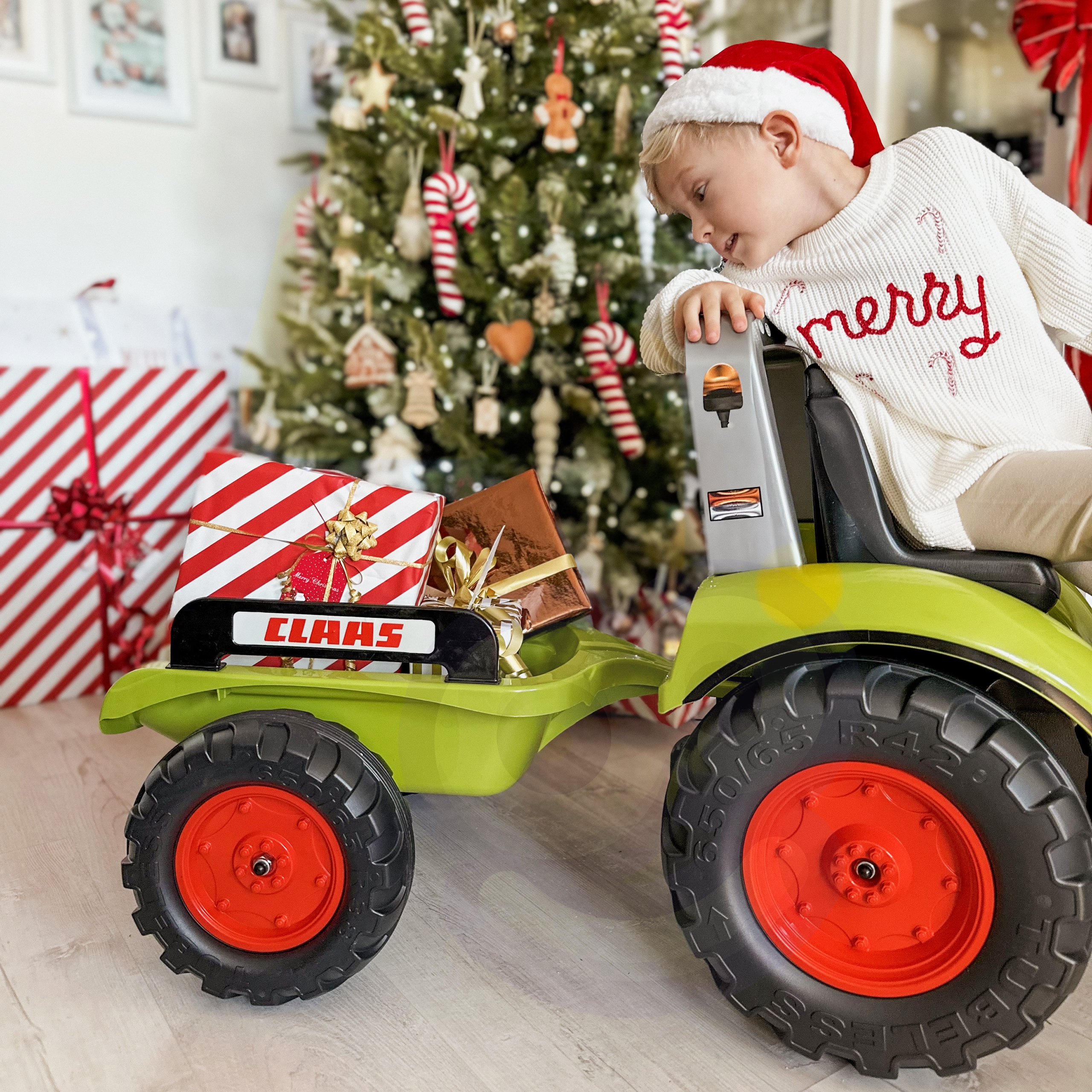 Traktor na pedały claas duży z przyczepką od 3 lat