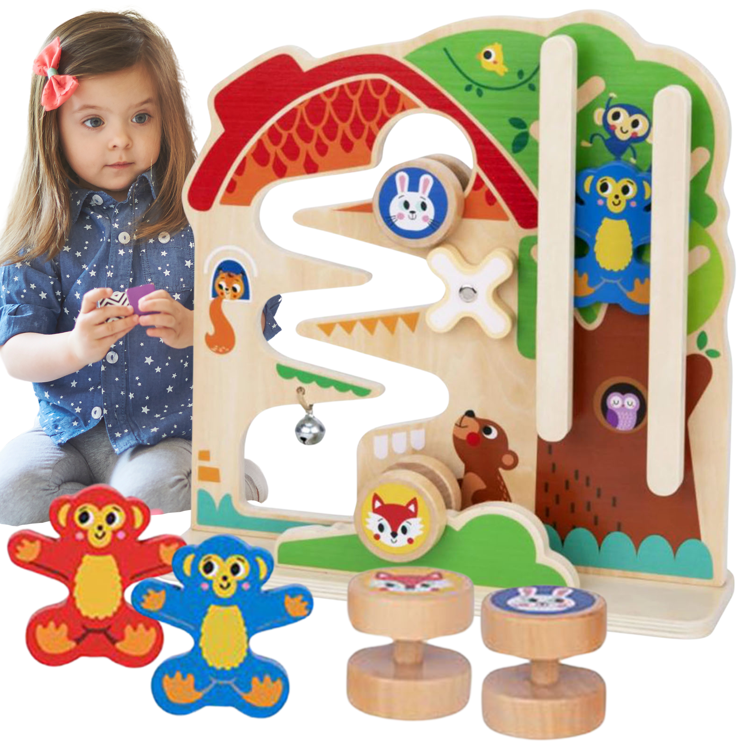 Drewniana tablica manipulacyjna montessori labirynt
