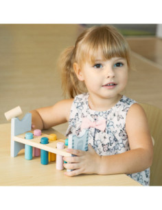 VIGA PolarB medinė suoliuko perforavimo priemonė su plaktuku Montessori 2