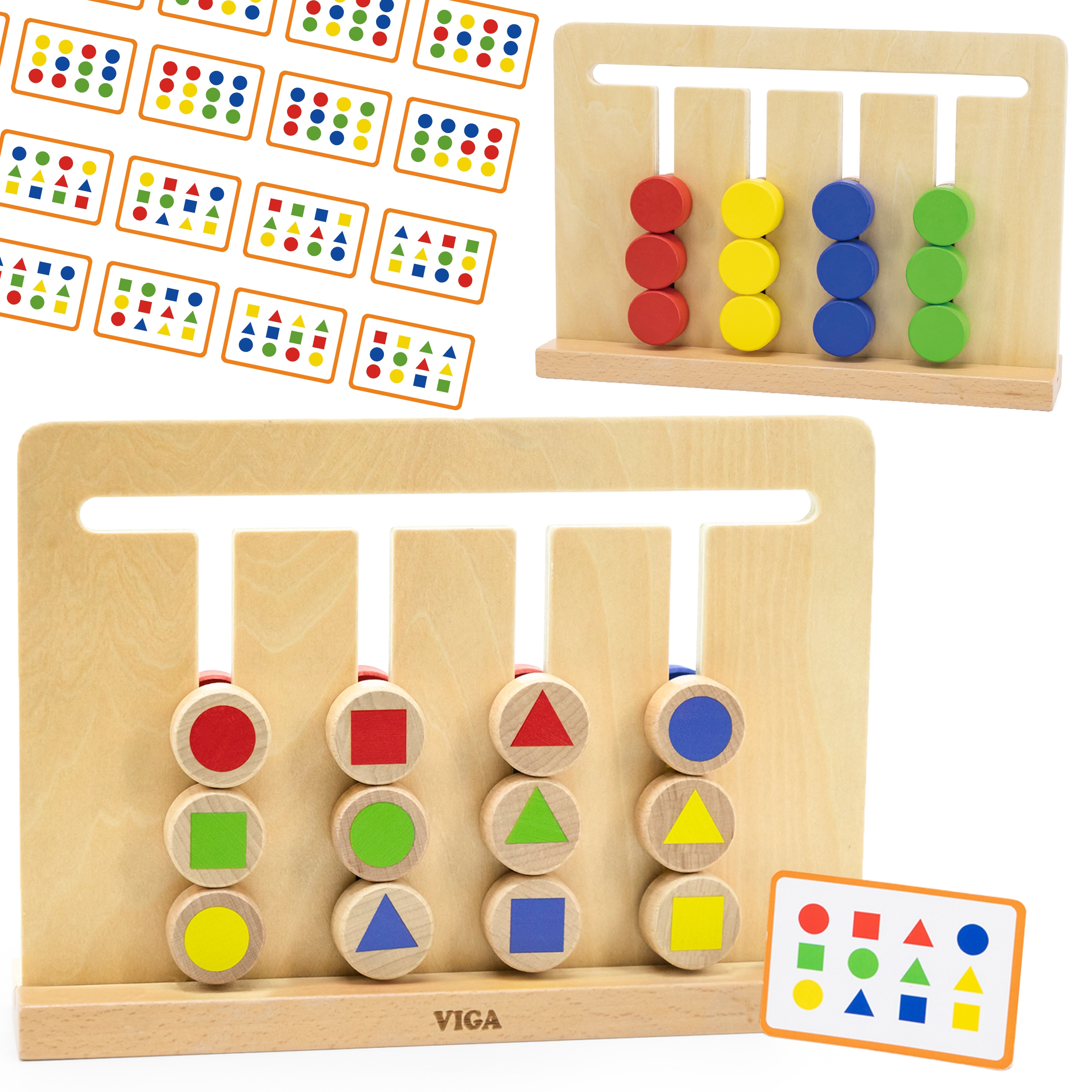 Gra logiczna odwzoruj kolory i figury montessori