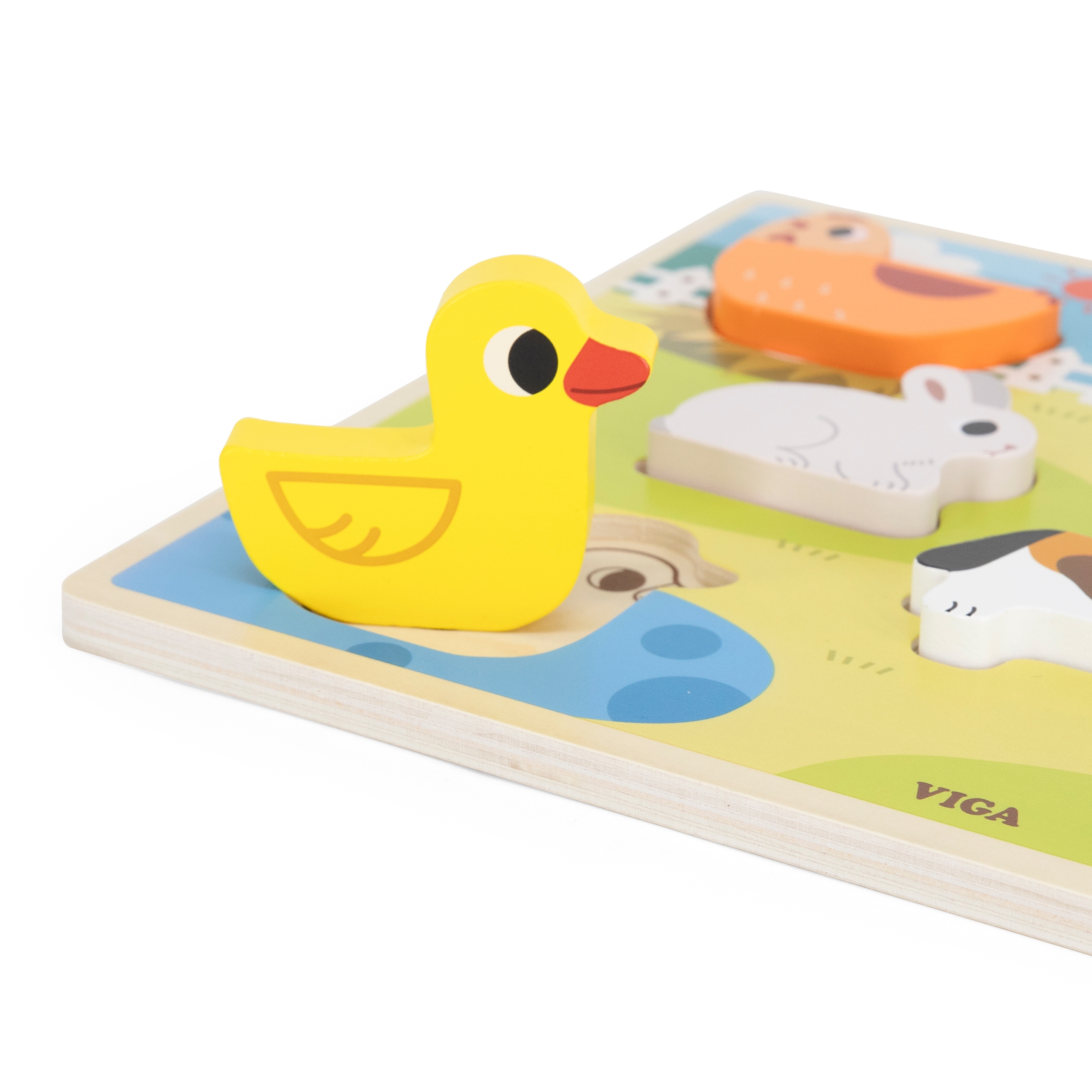 Drewniane puzzle układanka montessori 2w1 figurki farma
