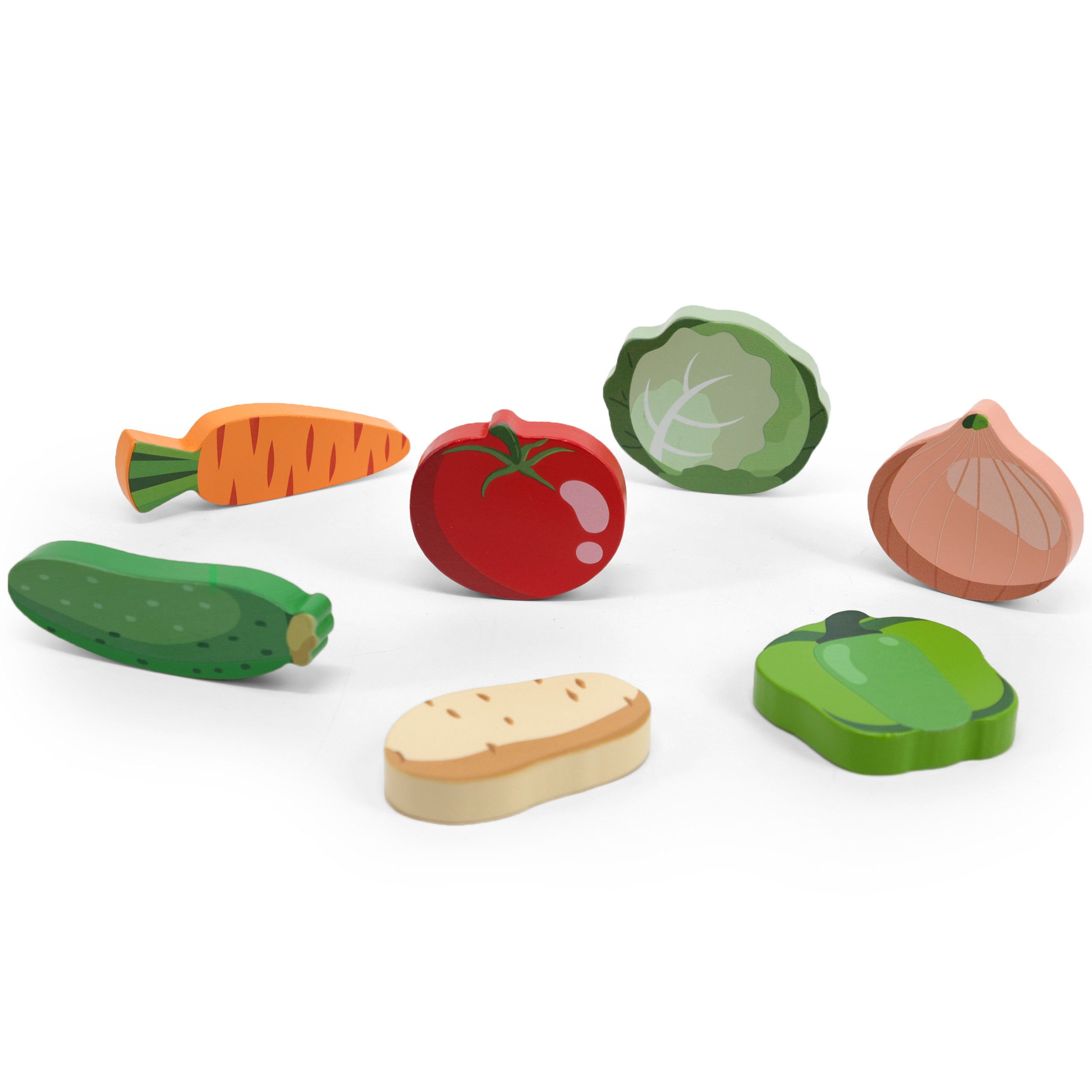 Drewniane puzzle układanka montessori 2w1 figurki warzywa