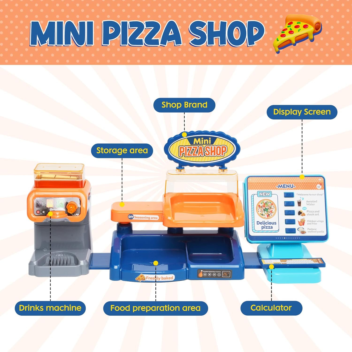 Sklep restauracja fast food mini pizza shop 35 el.