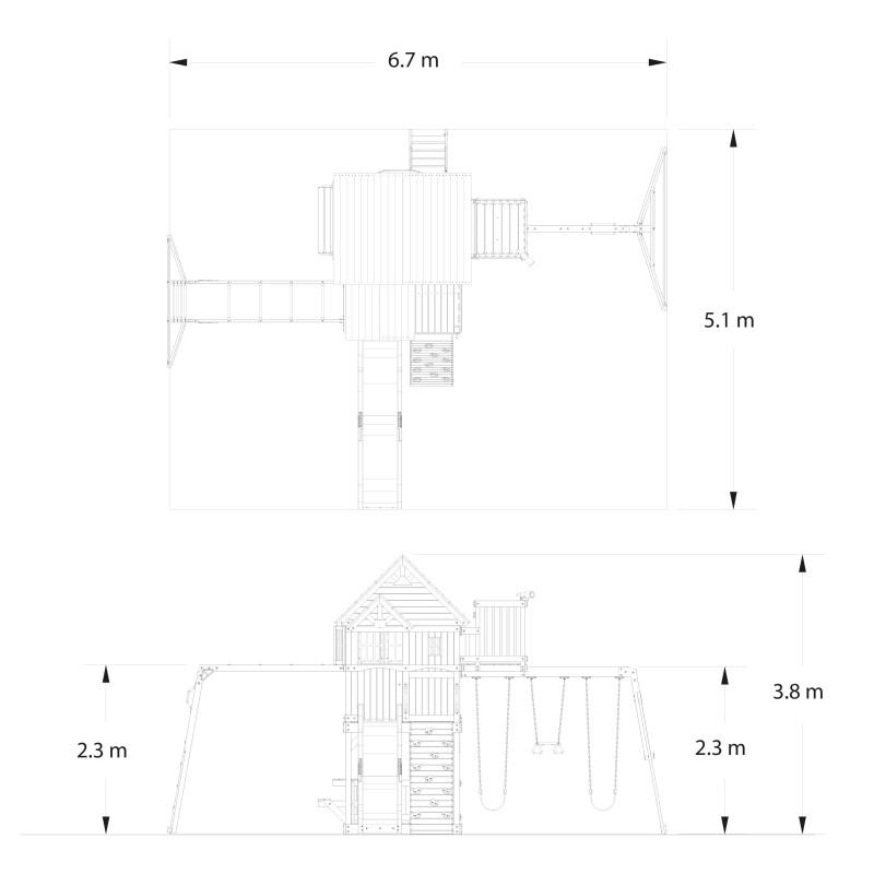 Drewniany fort skyfort ii