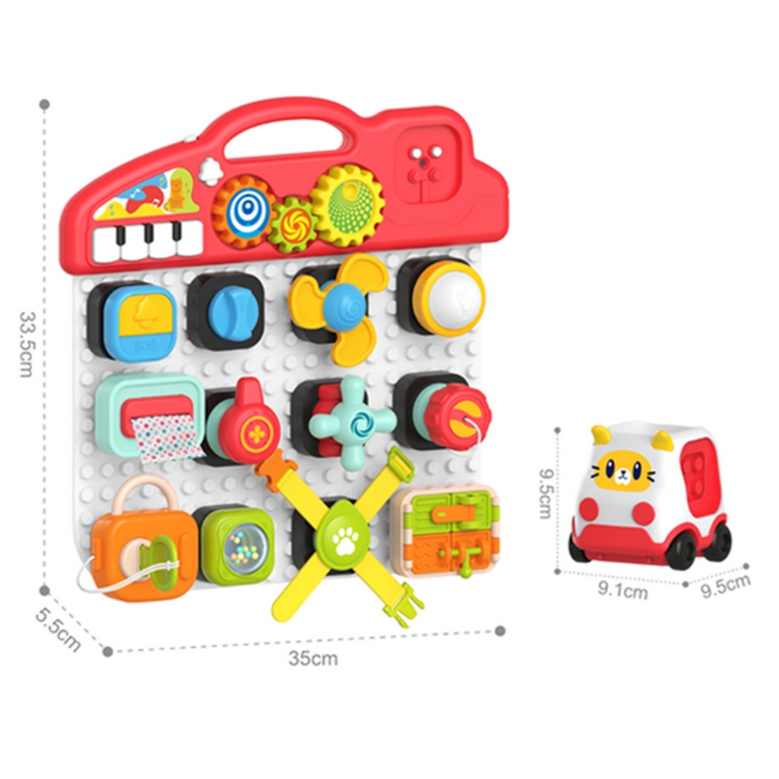 Montessori tablica manipulacyjna kolorowy panel aktywności