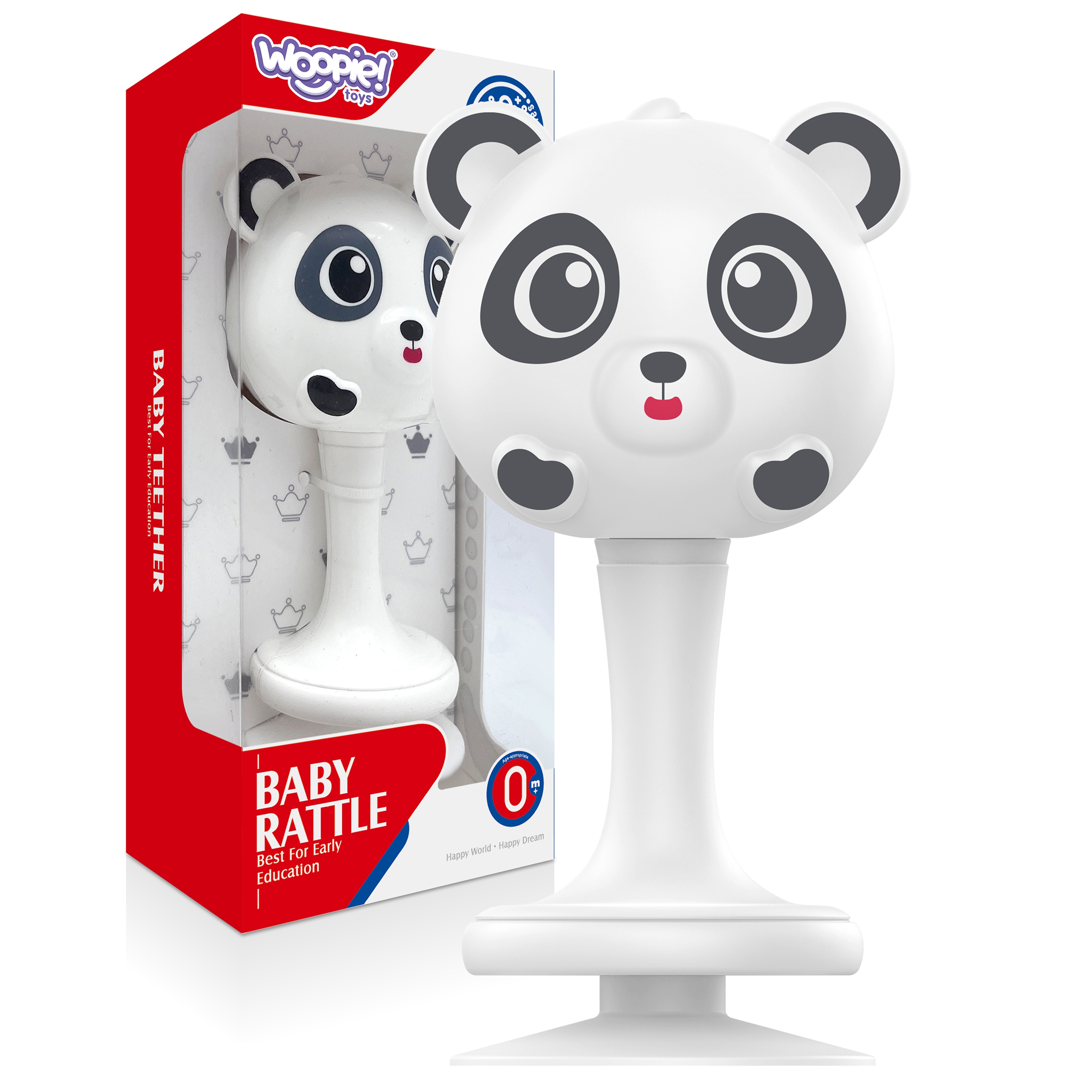 Grzechotka biało-czarna panda 0m+