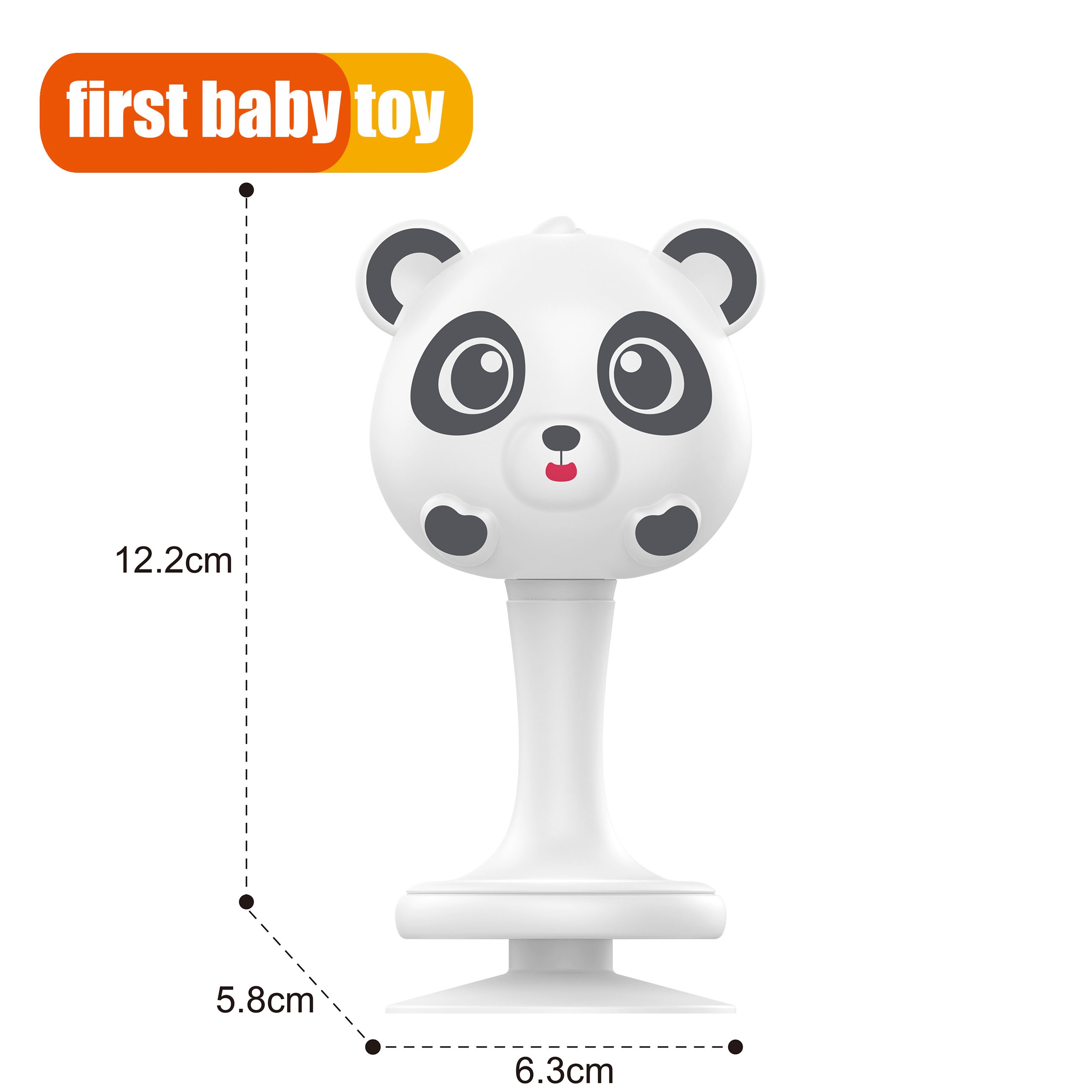 Grzechotka biało-czarna panda 0m+