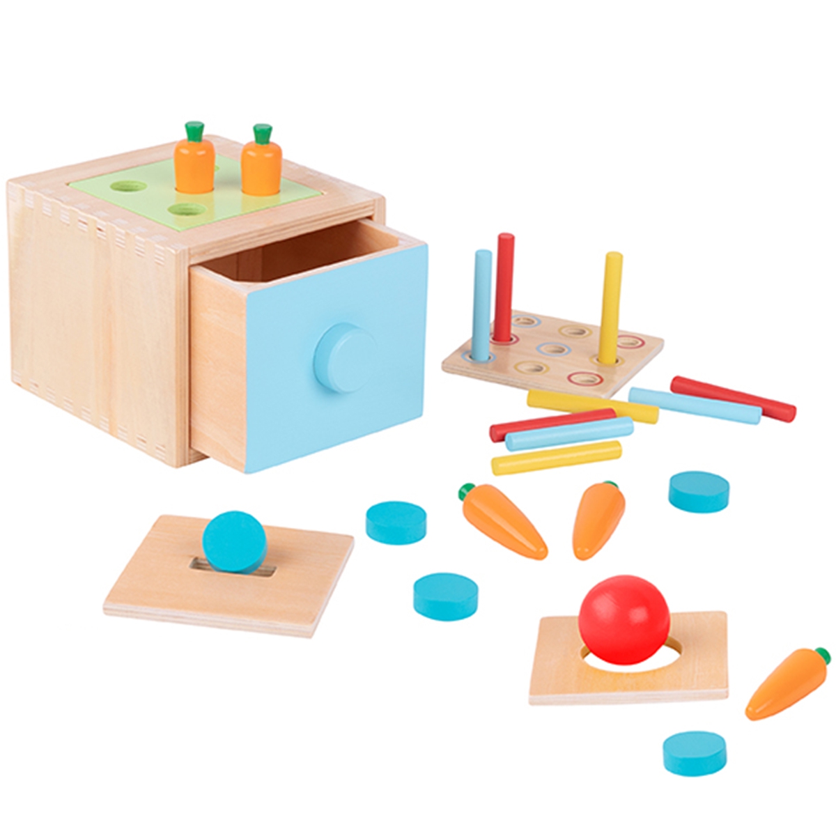 Drewniana szuflada edukacyjna sorter montessori
