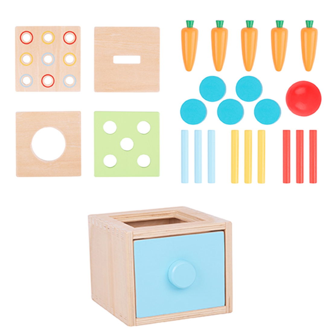 Drewniana szuflada edukacyjna sorter montessori