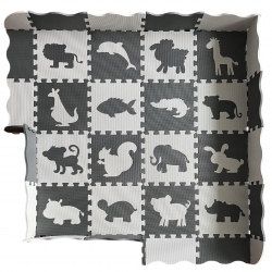 WOOPIE Mata Piankowa Kontrastowa Zwierzęta Puzzle Kojec