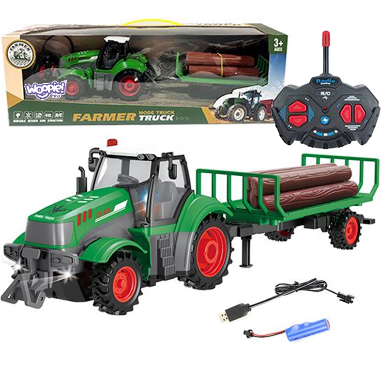 WOOPIE Traktor z Przyczepą na Pilota Sterowany RC - Skala 1:24