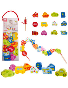 CLASSIC WORLD Drewniane Koraliki Ruch Drogowy 13 elementów