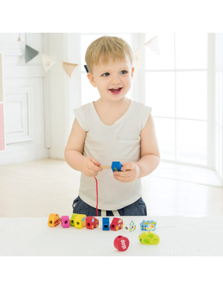 CLASSIC WORLD Drewniane Koraliki Ruch Drogowy 13 elementów