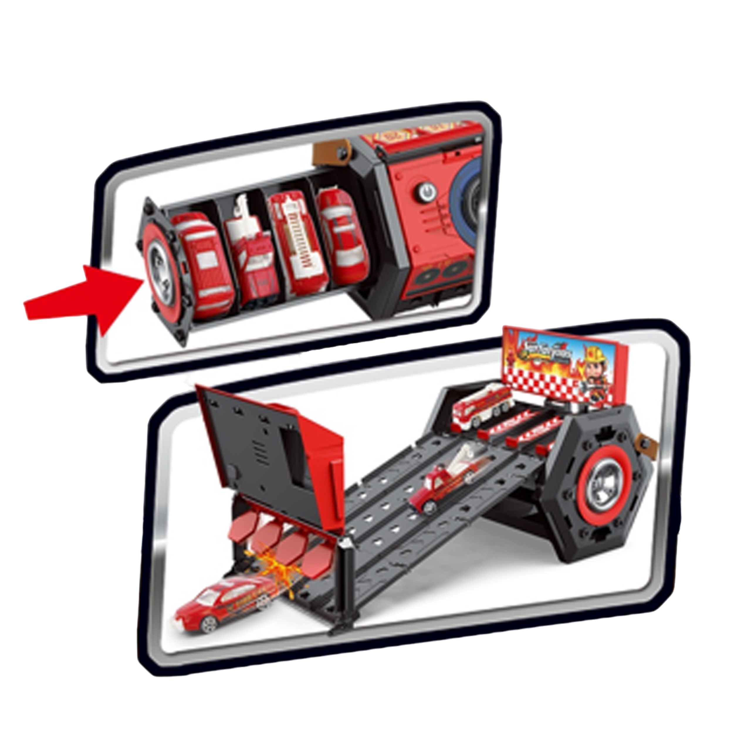 Tor zjazdowy surfurious 2w1 boombox + 2 autka