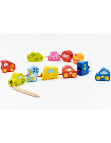 CLASSIC WORLD Drewniane Koraliki Ruch Drogowy 13 elementów