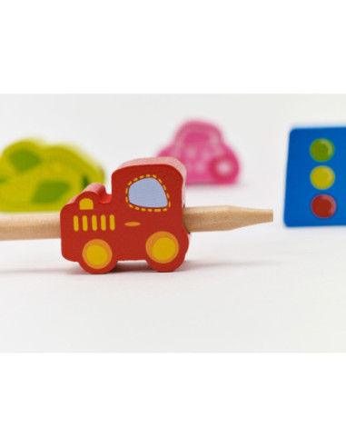 CLASSIC WORLD Drewniane Koraliki Ruch Drogowy 13 elementów