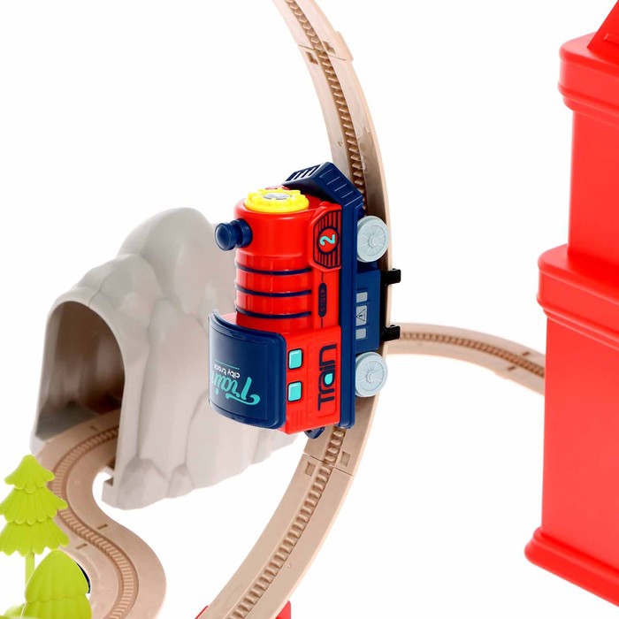Kolejka elektryczna 2w1 składana w walizkę 87 el. - długość 3,5 m