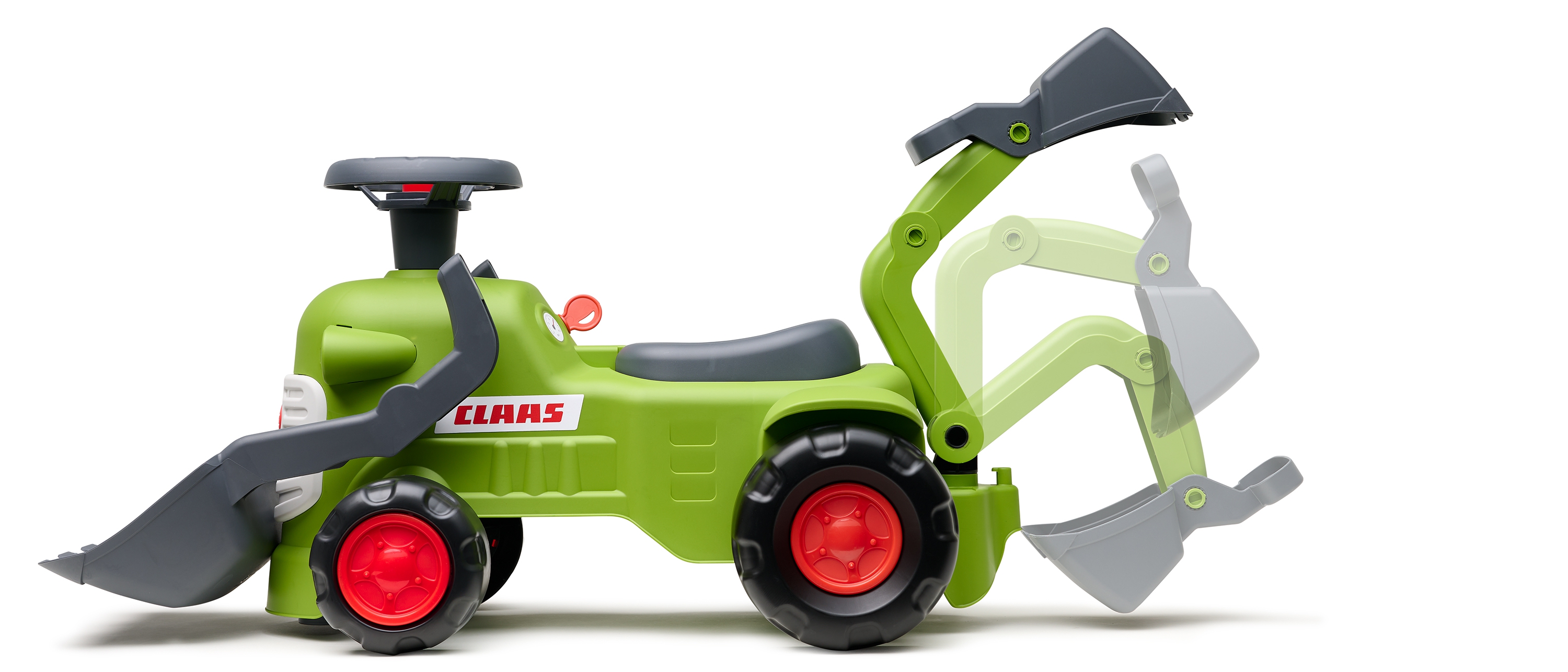 Traktorek claas jeździk z przyczepką ładowarką i łyżką