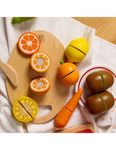 CLASSIC WORLD Drewniany Zestaw Do Krojenia Owoców