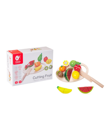 CLASSIC WORLD Drewniany Zestaw Do Krojenia Owoców