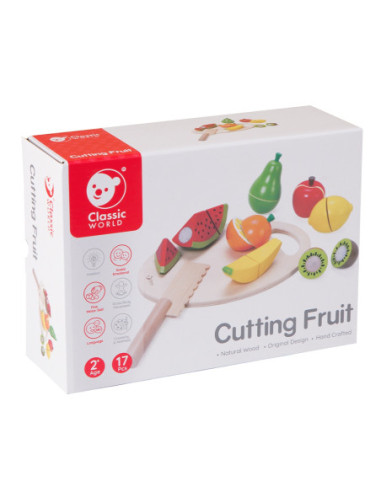 CLASSIC WORLD Drewniany Zestaw Do Krojenia Owoców