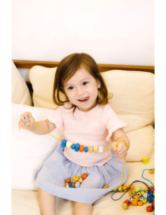 CLASSIC WORLD Drewniane Koraliki Do Nawlekania 96 elementów 2