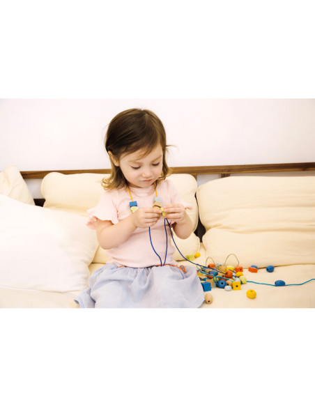 CLASSIC WORLD Drewniane Koraliki Do Nawlekania 96 elementów