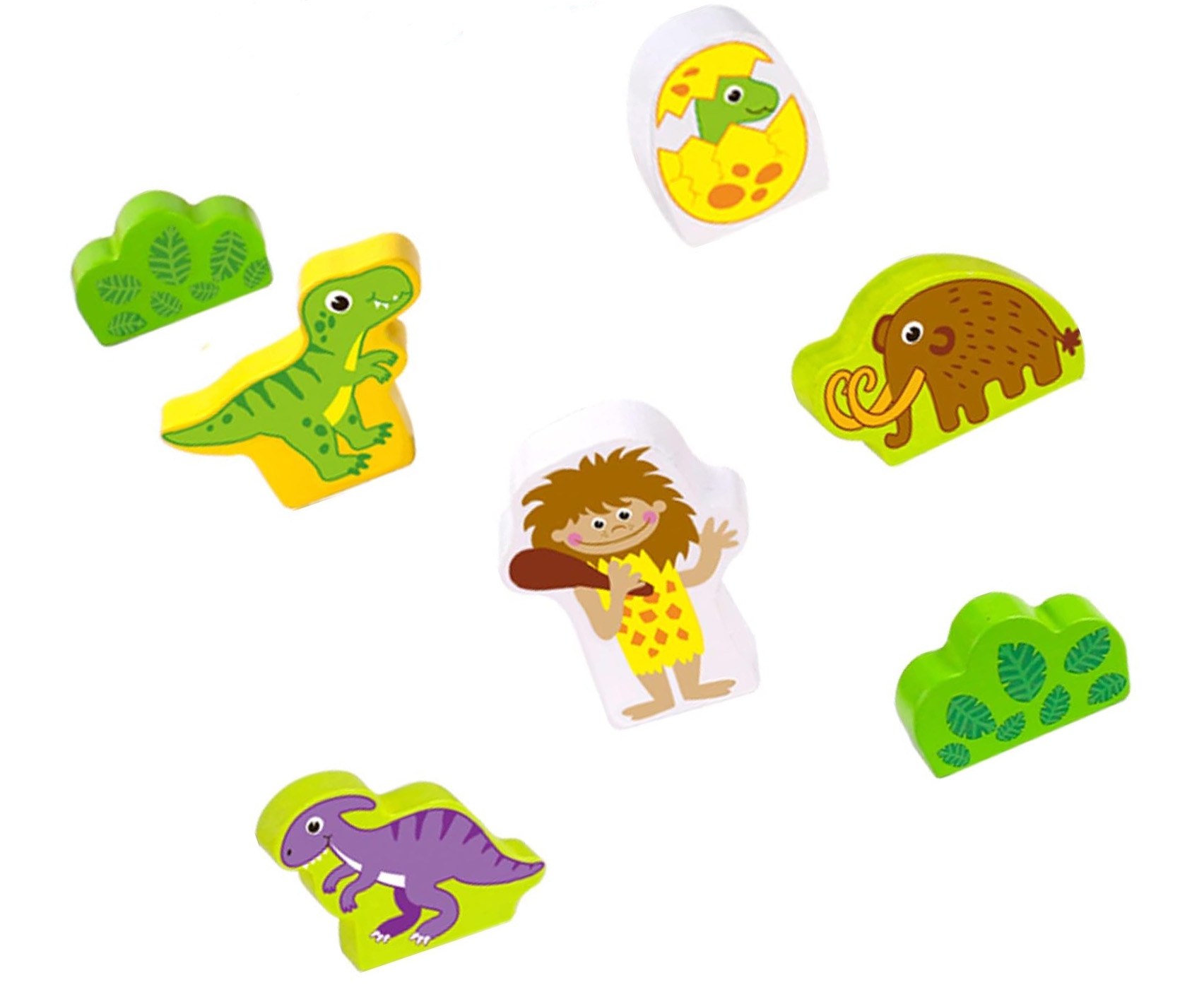 Drewniana magnetyczna kolejka dinozaury + figurki