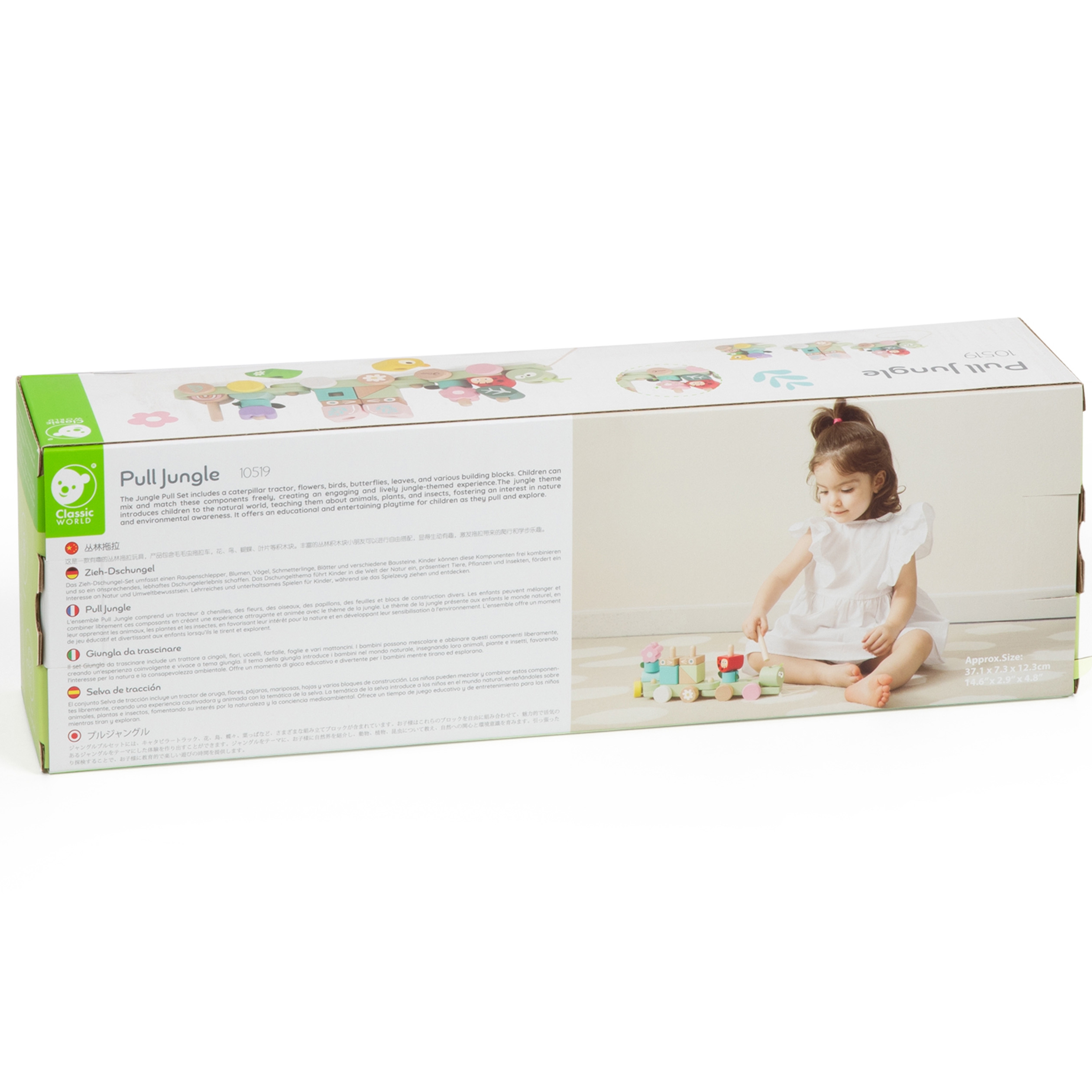 Montessori kolejka gąsienica drewniana układanka