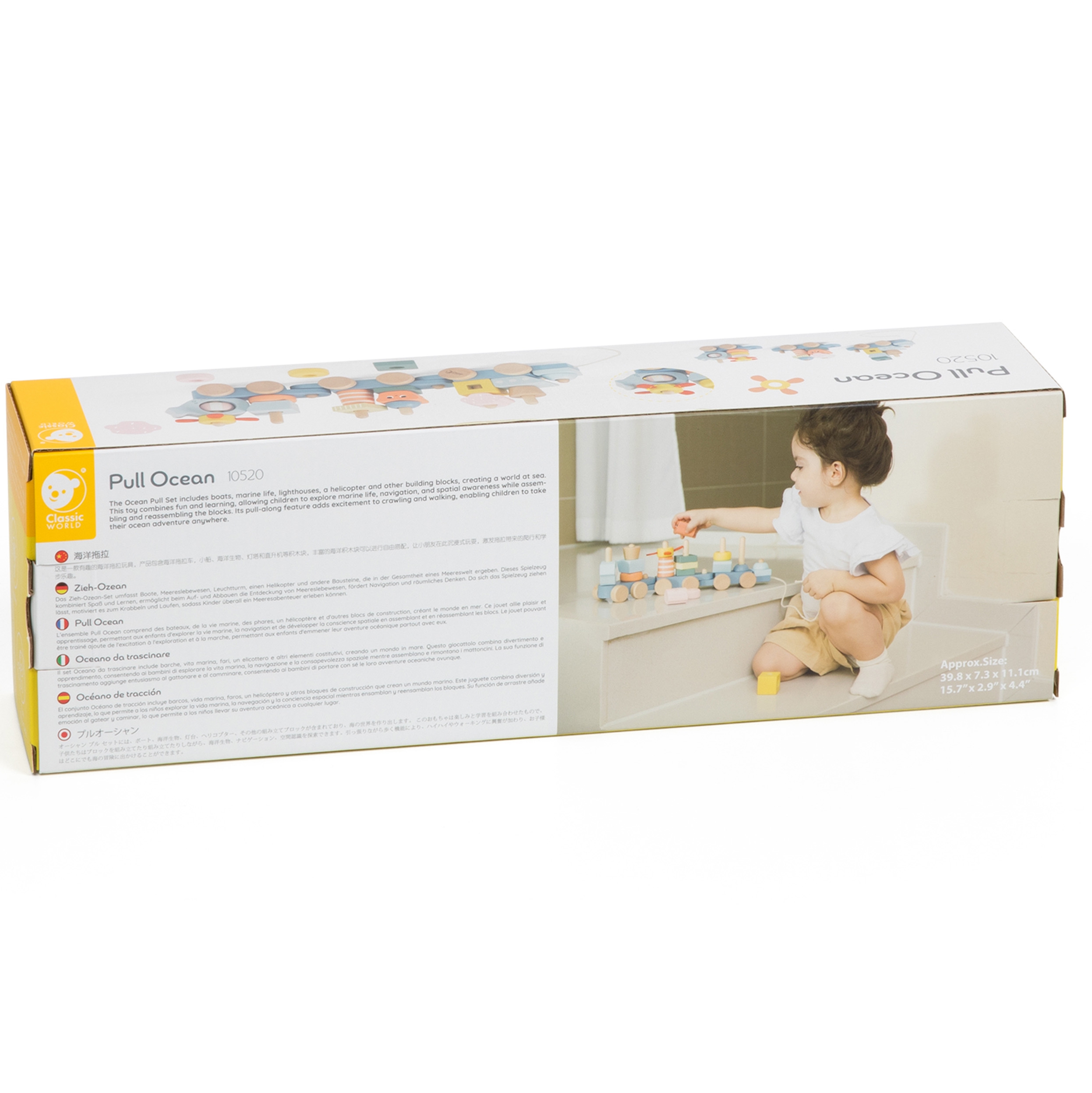 Montessori kolejka ocean drewniana układanka