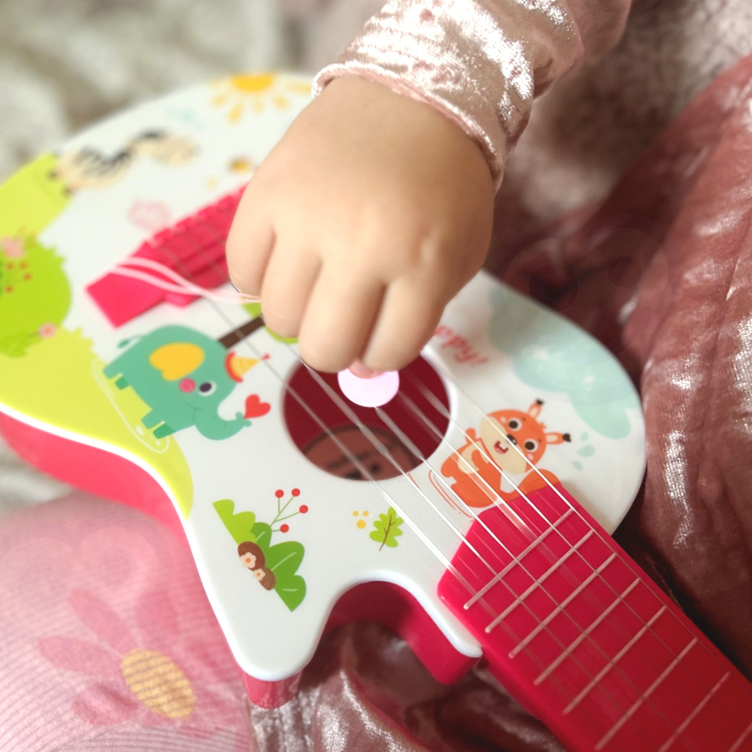 Gitara akustyczna dla dzieci różowa 55 cm