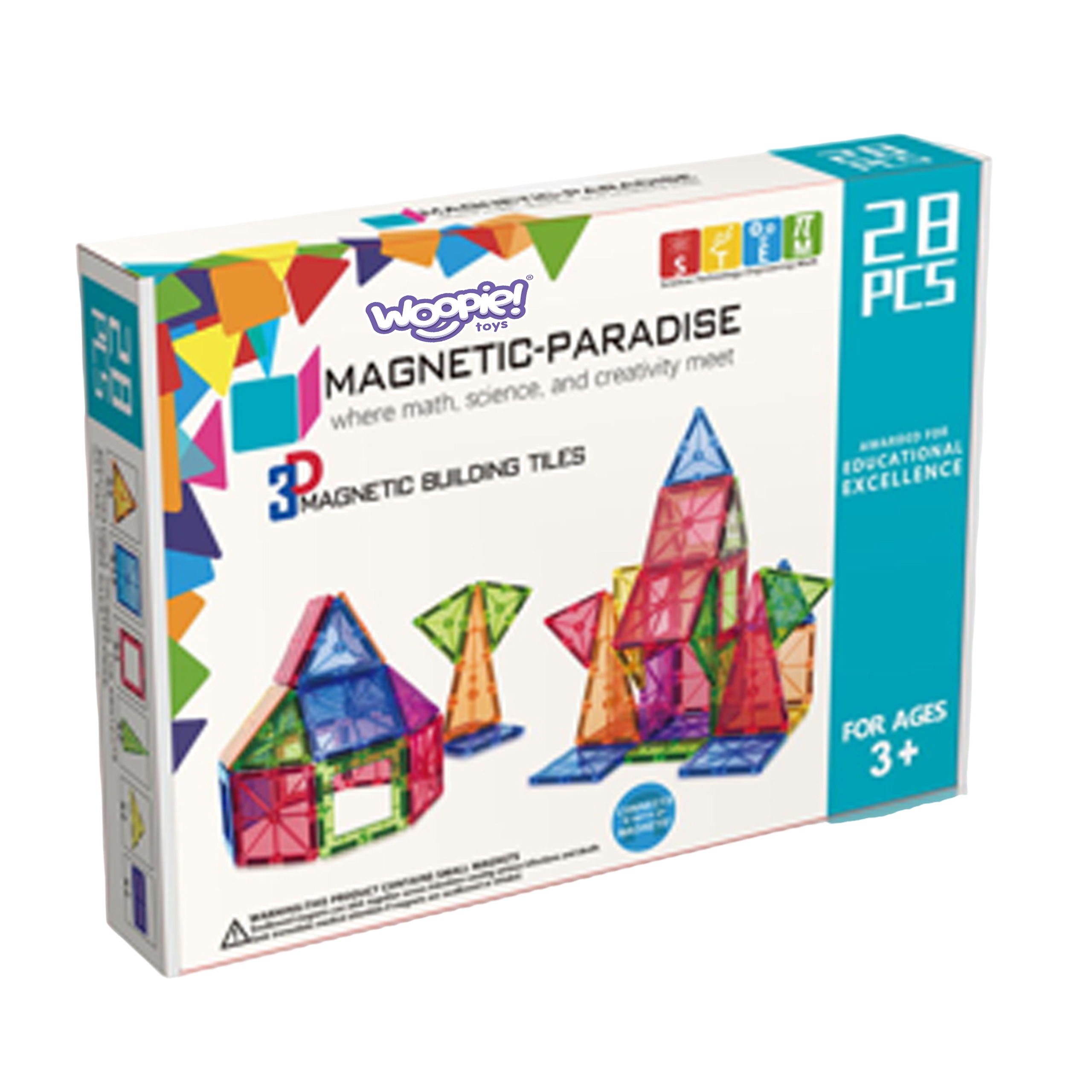 Magnetyczne klocki konstrukcyjne montessori 3d