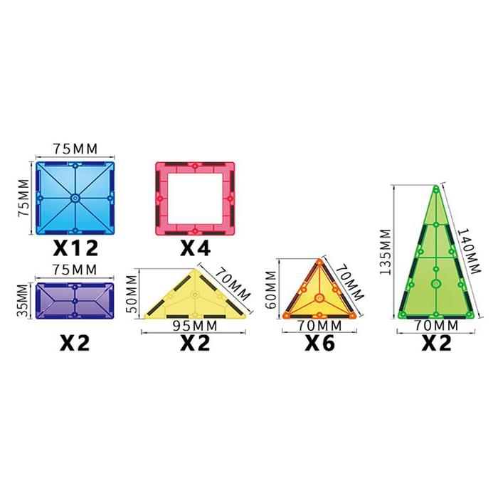 Magnetyczne klocki konstrukcyjne montessori 3d