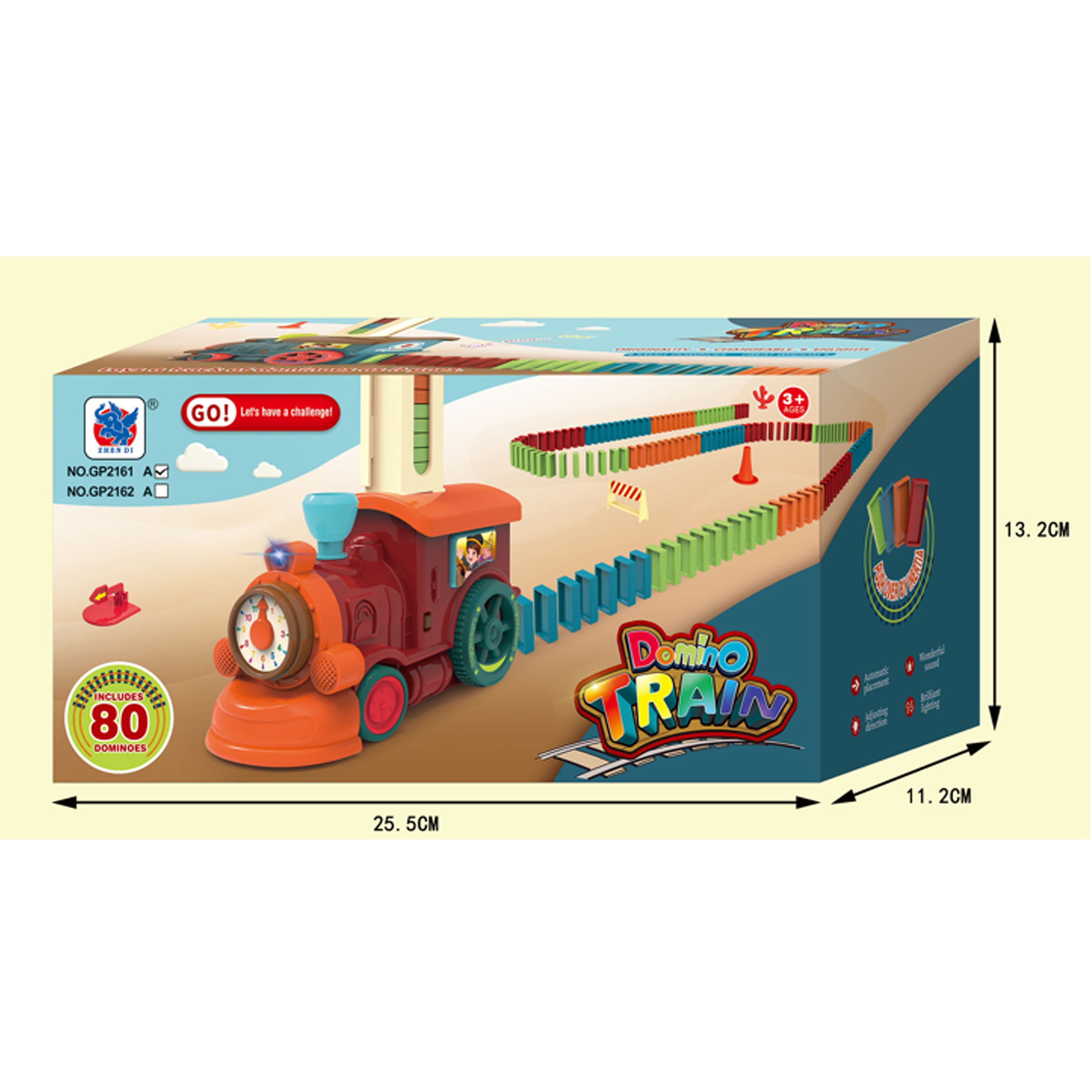 Interaktywna kolorowa ciuchcia domino