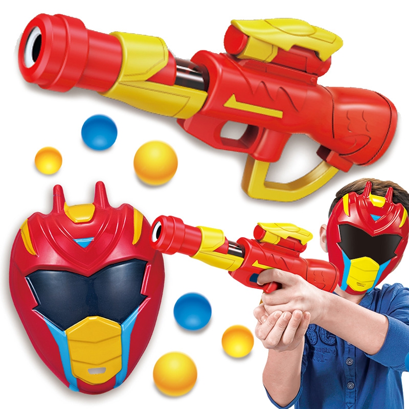 Zestaw pistolet karabin na piankowe kulki + maska dla dzieci wyrzutnia automatyczna 11 el.