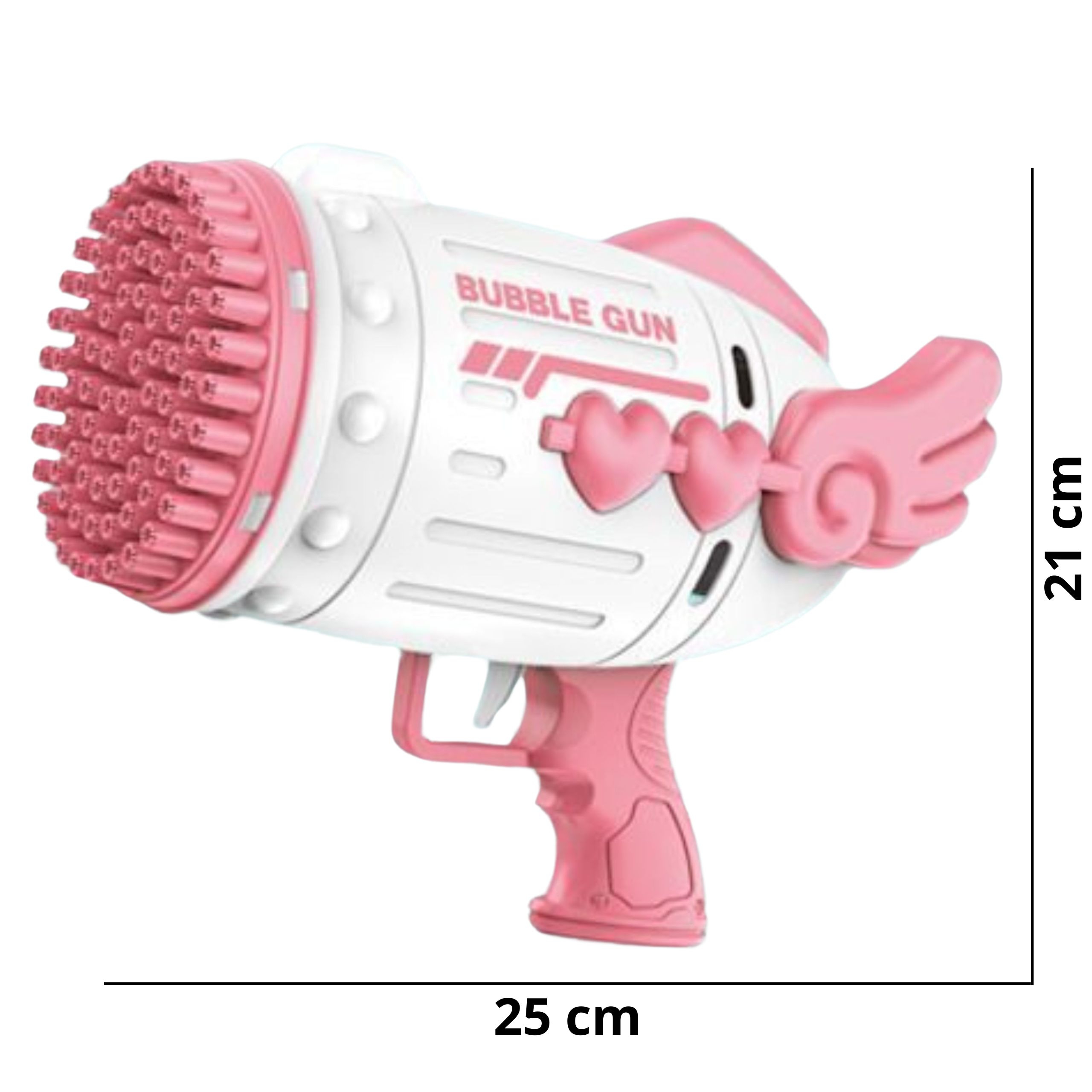 Pistolet do robienia baniek mydlanych 91 otworów różowy